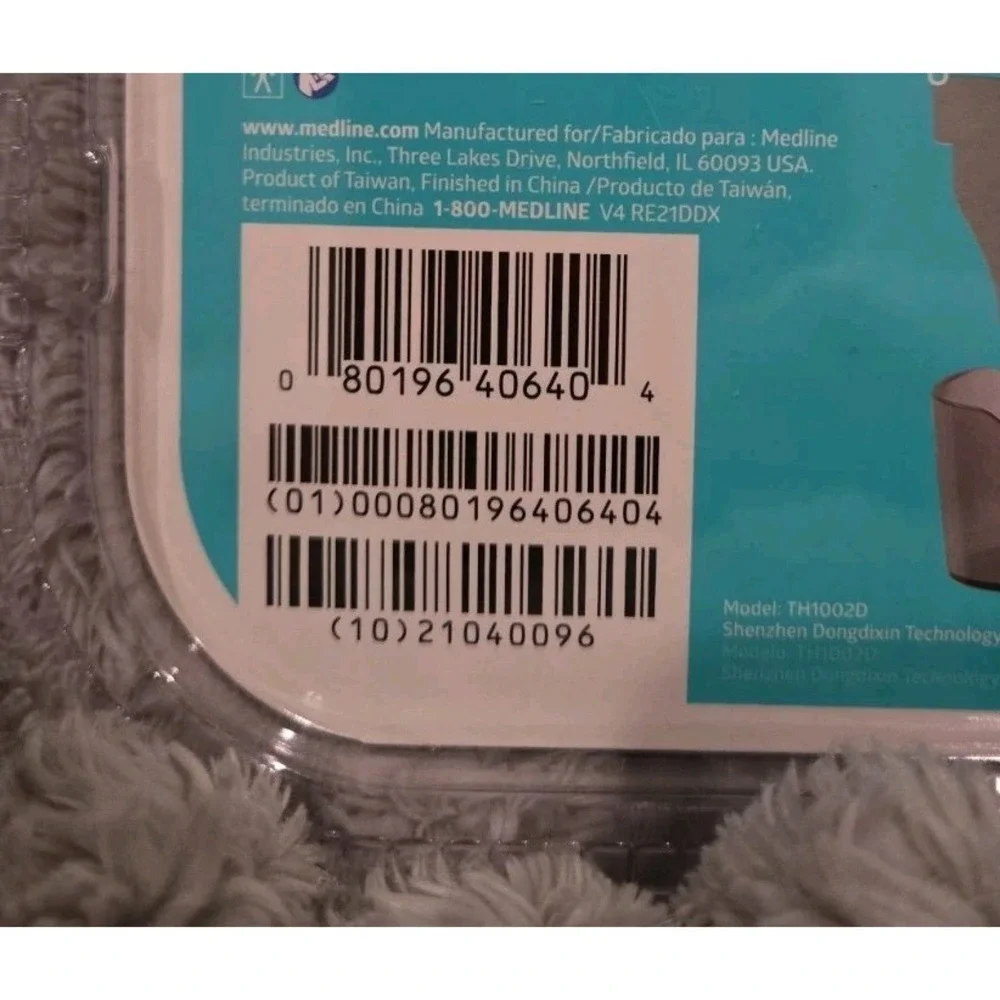 MEDLINE Talking Infrared Thermometer Speaks Results Color Coded Fever Alarm NIP!